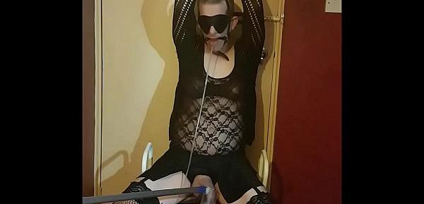  sissy crossdressing slut mark wright tied up and feed his own piss